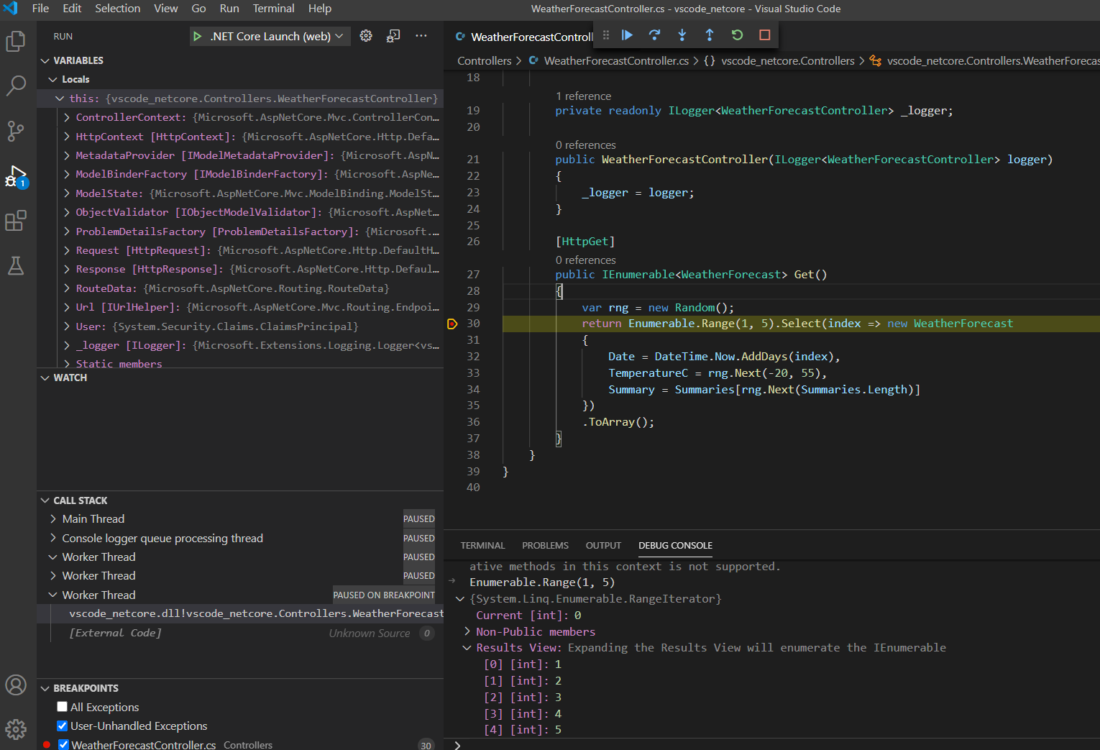 Debugvy i Visual Studio Code